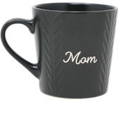 Wholesale - 16oz Black Mug with Embossed Pattern and Debossed "Mom" C/P 24, UPC: 195010148689